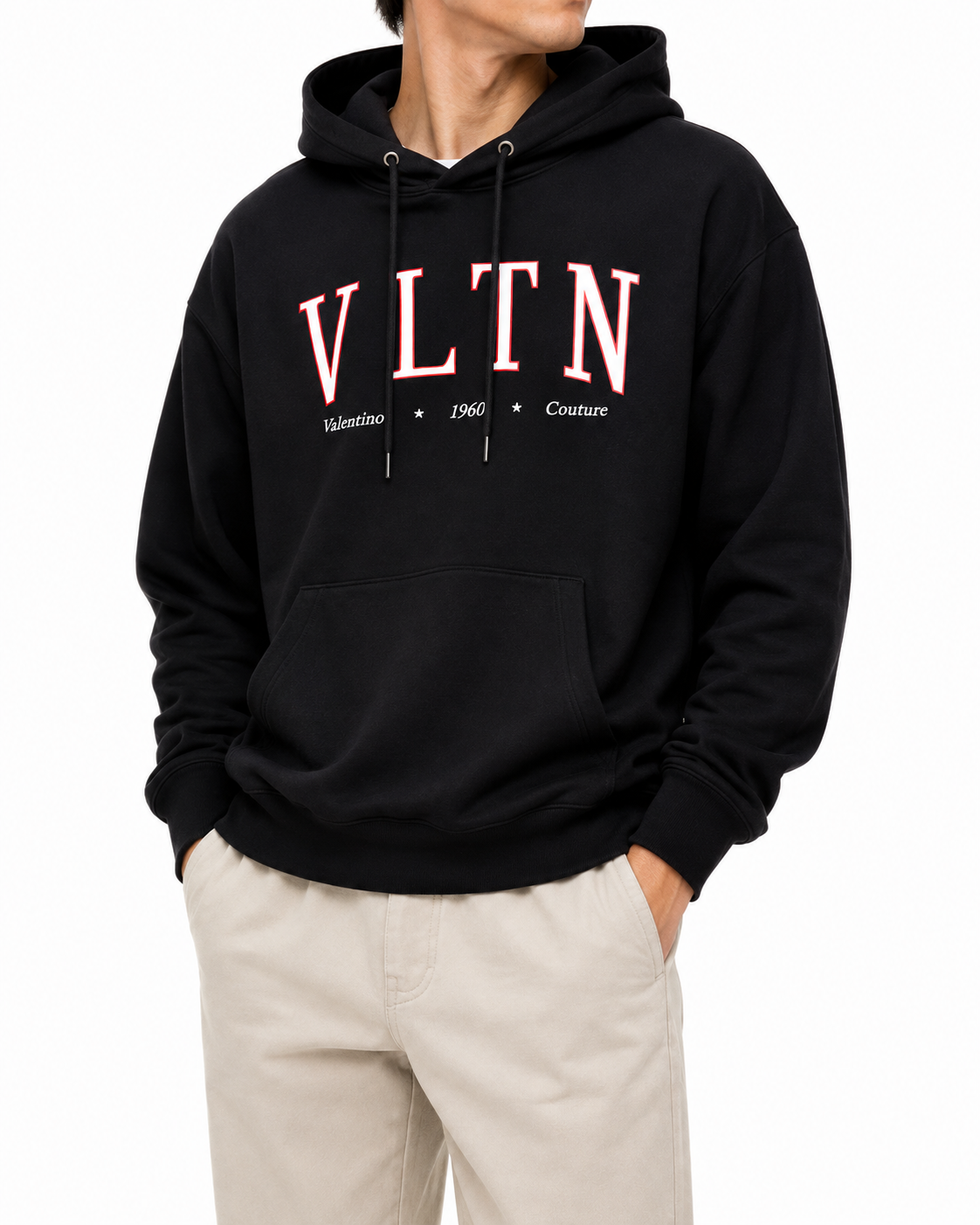 Valentino Garavani VLTN 1960 Couture Logo Hoodie in Black – BuyHeda